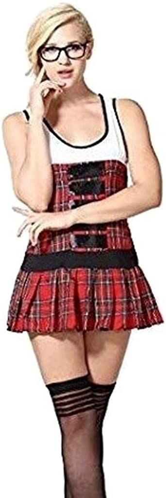 Naughty Red & White Checkered School Girl Outfit Costume Fancy Dress ...