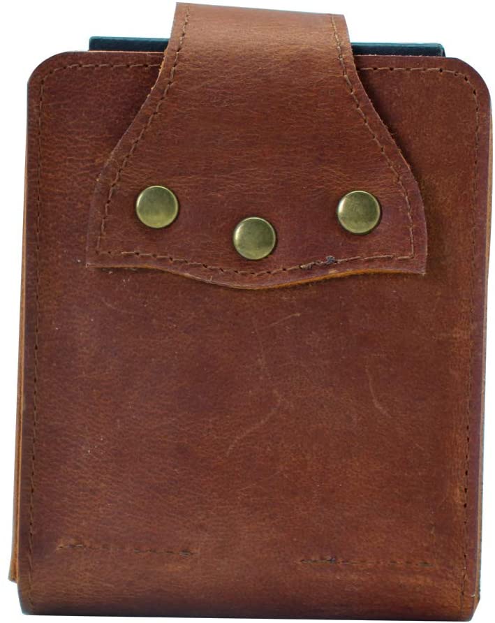 Boshiho Playing Card Case, Leather Playing Card Deck Holder Box Cowhide
