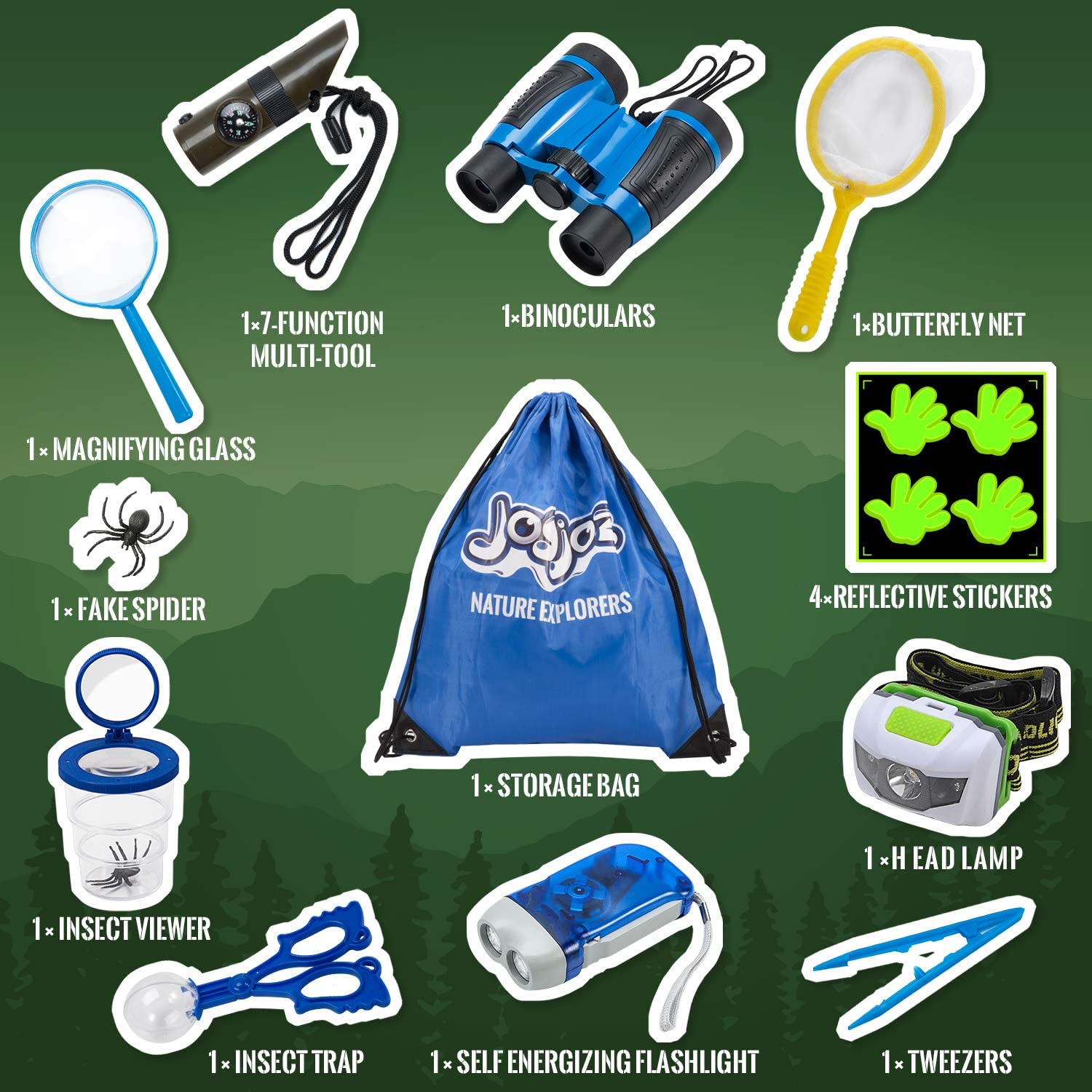 Joyjoz Explorer Kit 28 Pcs,Nature Adventure Kit Outdoor Toys