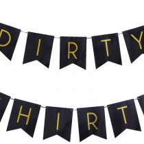 Amosfun Dirty Thirty Banner Birthday Party Banner 30th Birthday Party Decorations (Black)