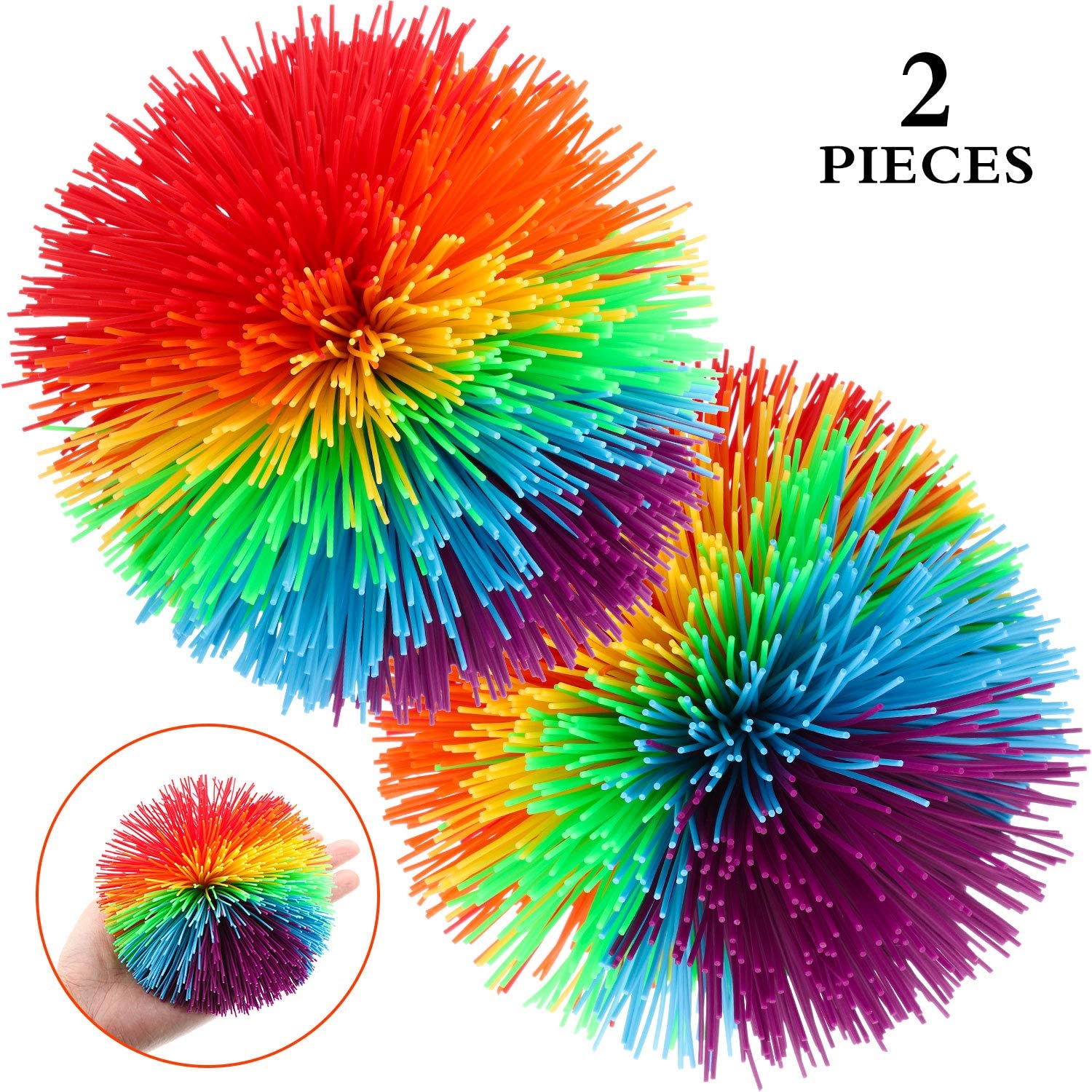 Monkey Stringy Balls Sensory Fidget Stringy Balls Soft Rainbow Pom ...