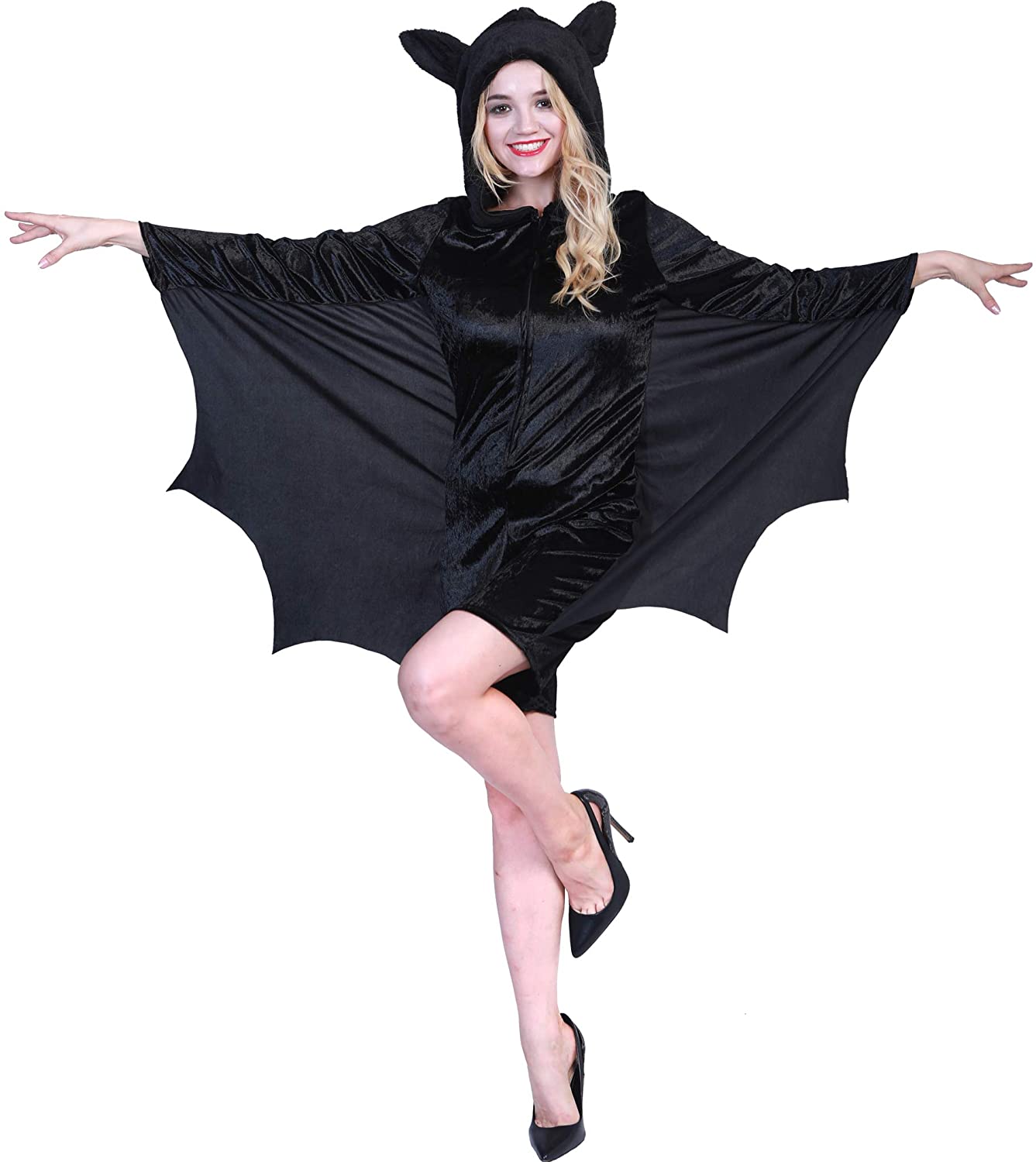 EraSpooky Women’s Animal Bat Costume Vampire Suit Fancy Dress Halloween ...