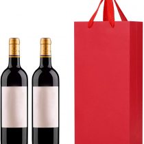 10Pack Bottle Gift Bags For Wine Champagne Paper Wine Bag Wine Bottle Carrier Bags Tote Bag Double Wine Bottle Gift Bag Holder with Handle For Birthday Wedding Party Favors Anniversary Celebration