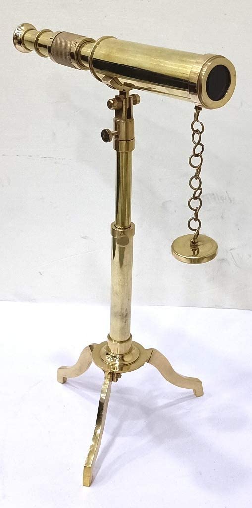 Vintage Brass Telescope On Tripod Stand Antique Desktop Telescope For ...