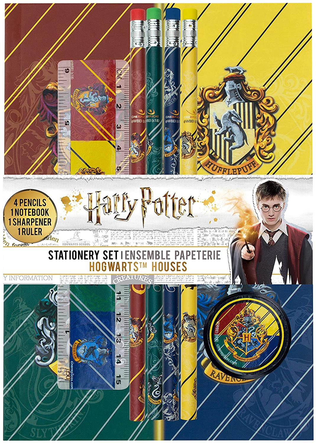 Hogwarts Houses stationery set, Harry Potter