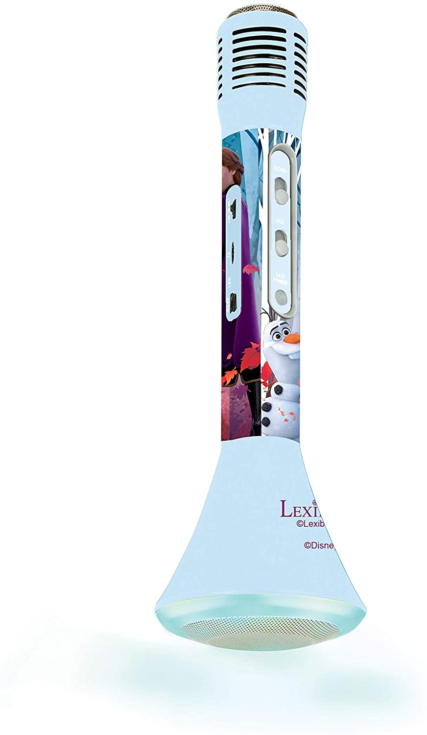 LEXIBOOK MIC210FZ_50 Disney Frozen 2 Elsa Anna Olaf Portable Bluetooth Voice Changer Function, Microphone for Singing, Built-in Light Speaker 3W, Micro SD Slot, Blue/Purple, Sin Talla - Image 2