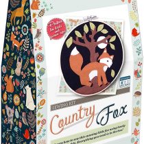 Crafty Kit Company The Country Fox Appliqu&eacute; Sewing Craft Kit with Felt, Sewing Thread, 15cm Bamboo Embroidery Sewing Hoop, Sewing Needle and Instructions