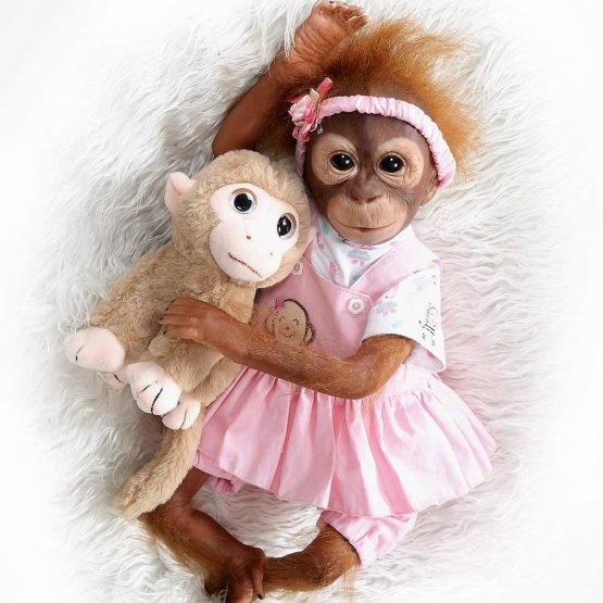 ZIYIUI 21 52 cm Lifelike Reborn  Baby  Monkey  Handmade 