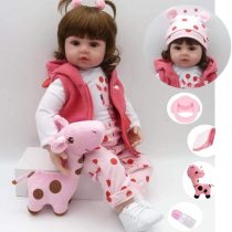 ZIYIUI Reborn Dolls 19''/47 cm Lifelike Baby Doll Realistic Soft Doll Silicone Vinyl That Looks Real Toddler Girl Brown Eyes Handmade Newborn Toys for age 3+