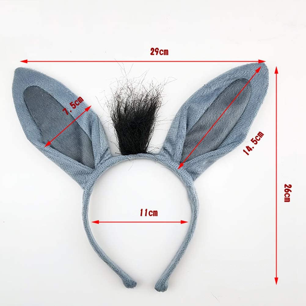 STOBOK Children Cartoon Costume Donkey Animal Suit Ears Headband Bow ...