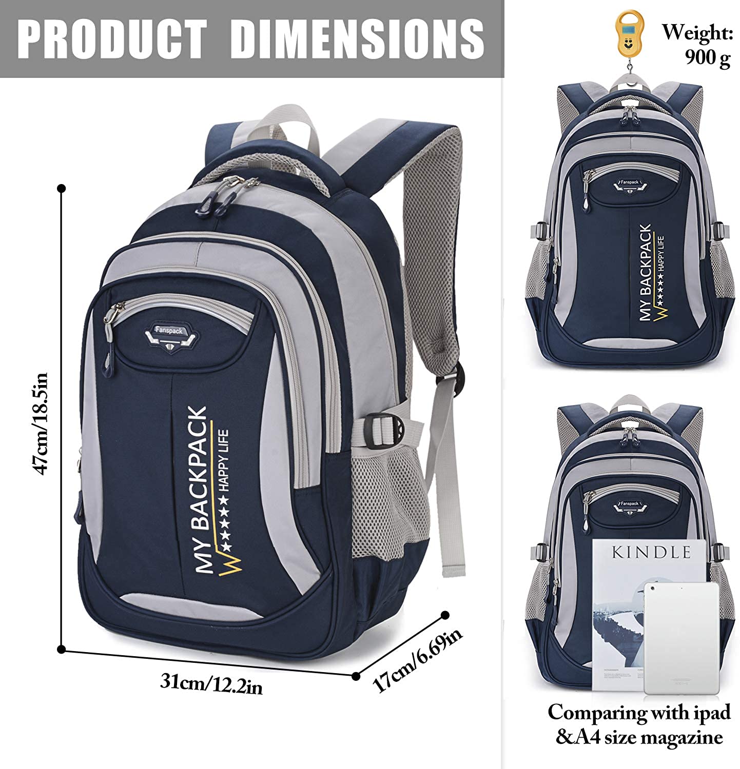 Fanspack school bag boys, school backpack boys school bag primary ...