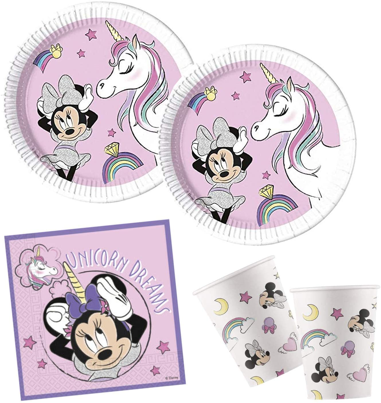Procos 10132628 Disney Minnie Mouse Unicorn Compostable Party Set – TopToy