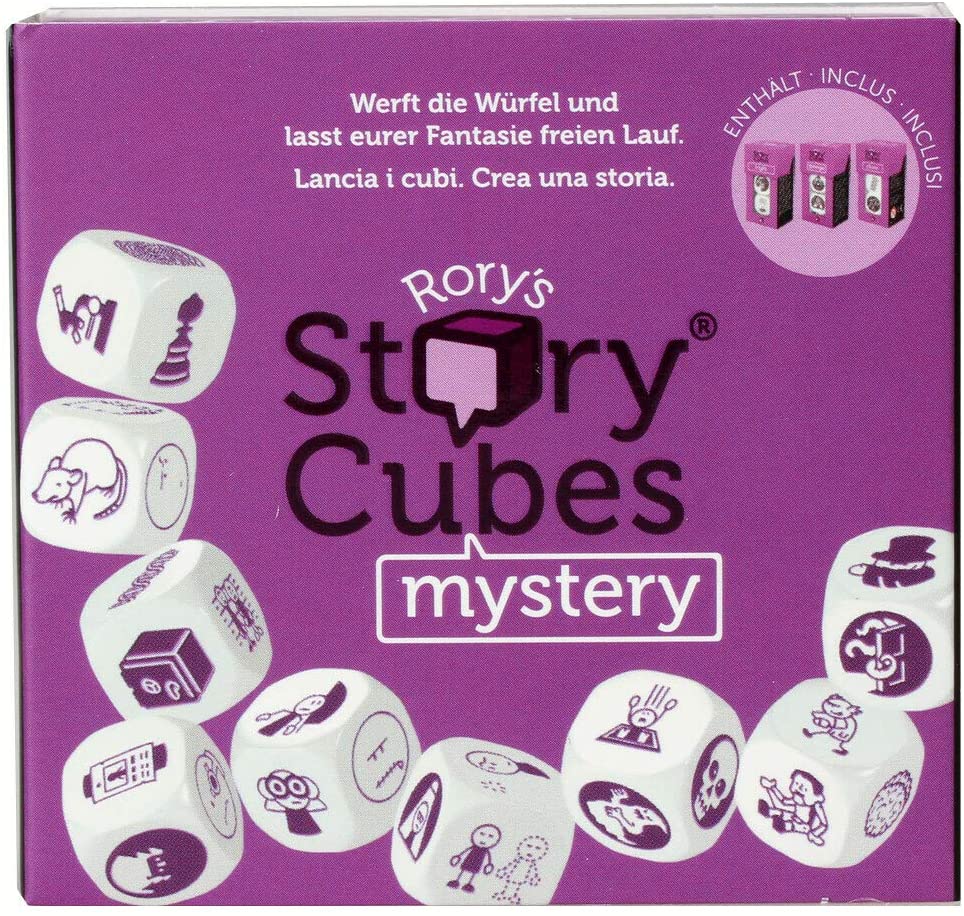 Asmodee Italia, Rory's Story Cubes Mistery (Purple), Dice Game for Creating Stories, Italian Edition, 8079