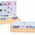 Engelhart - 4 Wooden domino and cardholder 26 cm x 6 cm - 604080