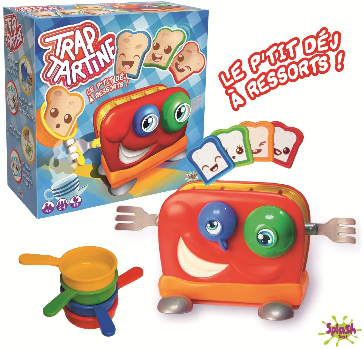 Gioco Da Tavolo Splash Toys Trap'Tartine | Tostapane Che Salta | Carte E Piatti | Per Bambini 4+ Anni
