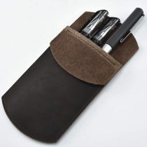 Cizen Leather Case, Leather Pocket Protector Pencil Case, Durable Vintage Pocket Protector for Pen, Stylus Touch Pen (Brown)