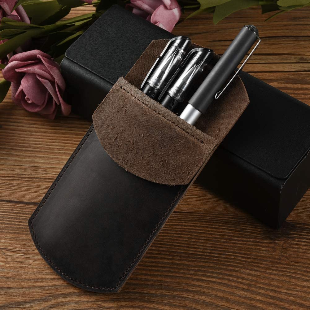 Cizen Leather Case, Leather Pocket Protector Pencil Case, Durable ...