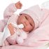 Nica Doll with Blue Eyes and Vinyl Body, Baby Doll Including Pink Outfit, Comfort Blanket, Dummy, Dummy Chain and Soft Cushion, 40 cm
