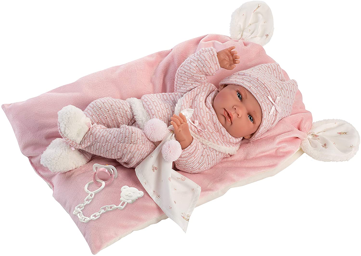 Llorens Nica Doll with Blue Eyes and Vinyl Body Baby Doll Including Pink Cuddly 