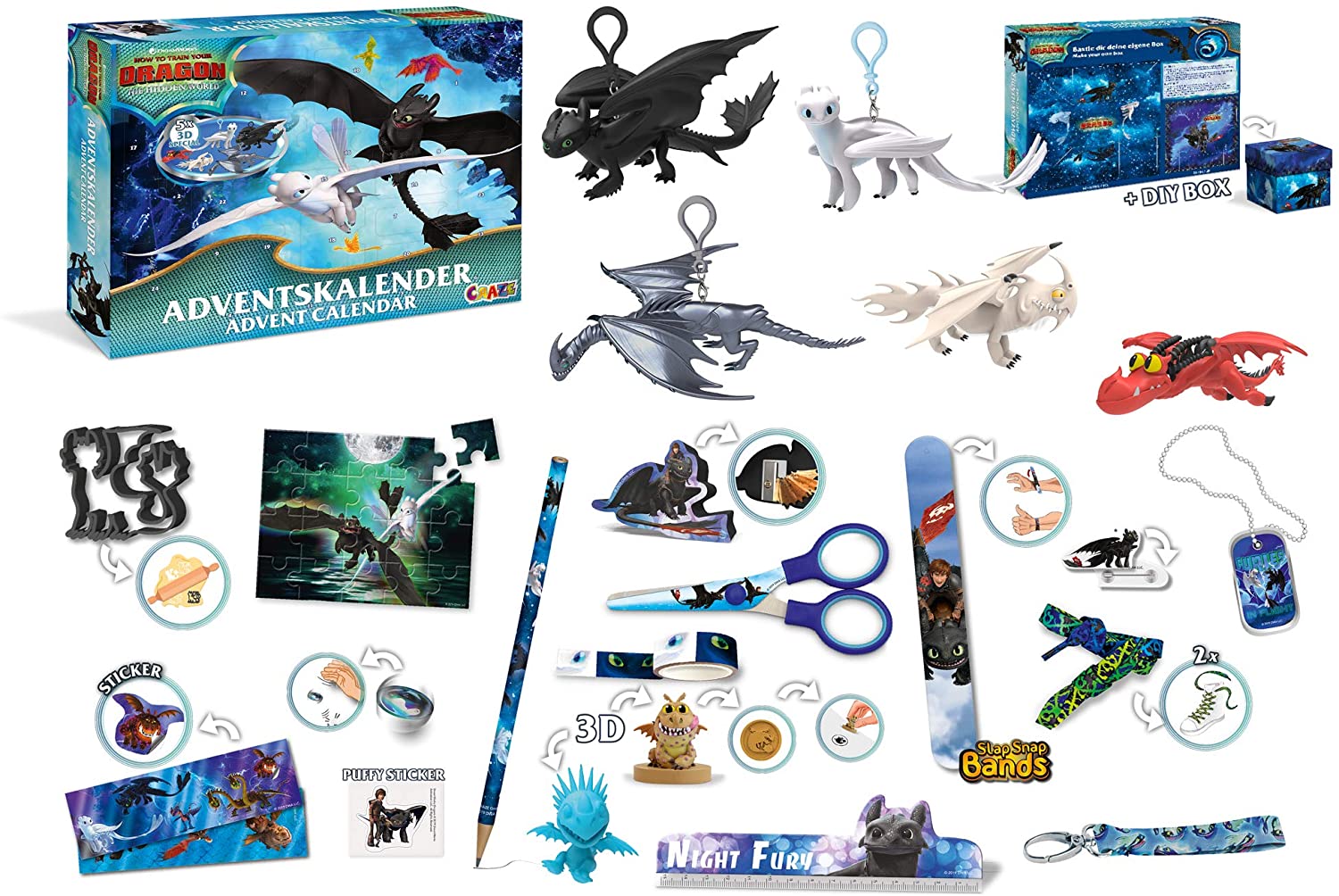 CRAZE Premium Advent 3 How to Train Your Dragon 2019 Toy Calendar for Kids  at Christmas 19573, Colorful – TopToy