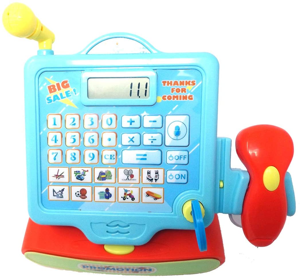 Brigamo Electric Toy Cash Register Cash Station with Large Display Film