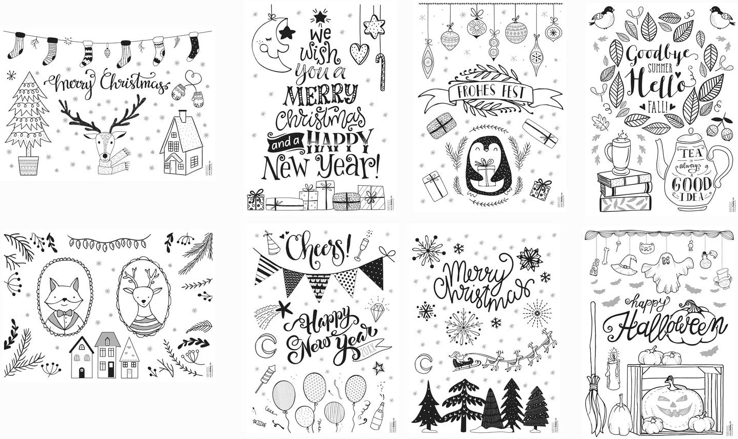 Folia 39129 Window Decoration Templates for the Cold Season Includes 8 ...