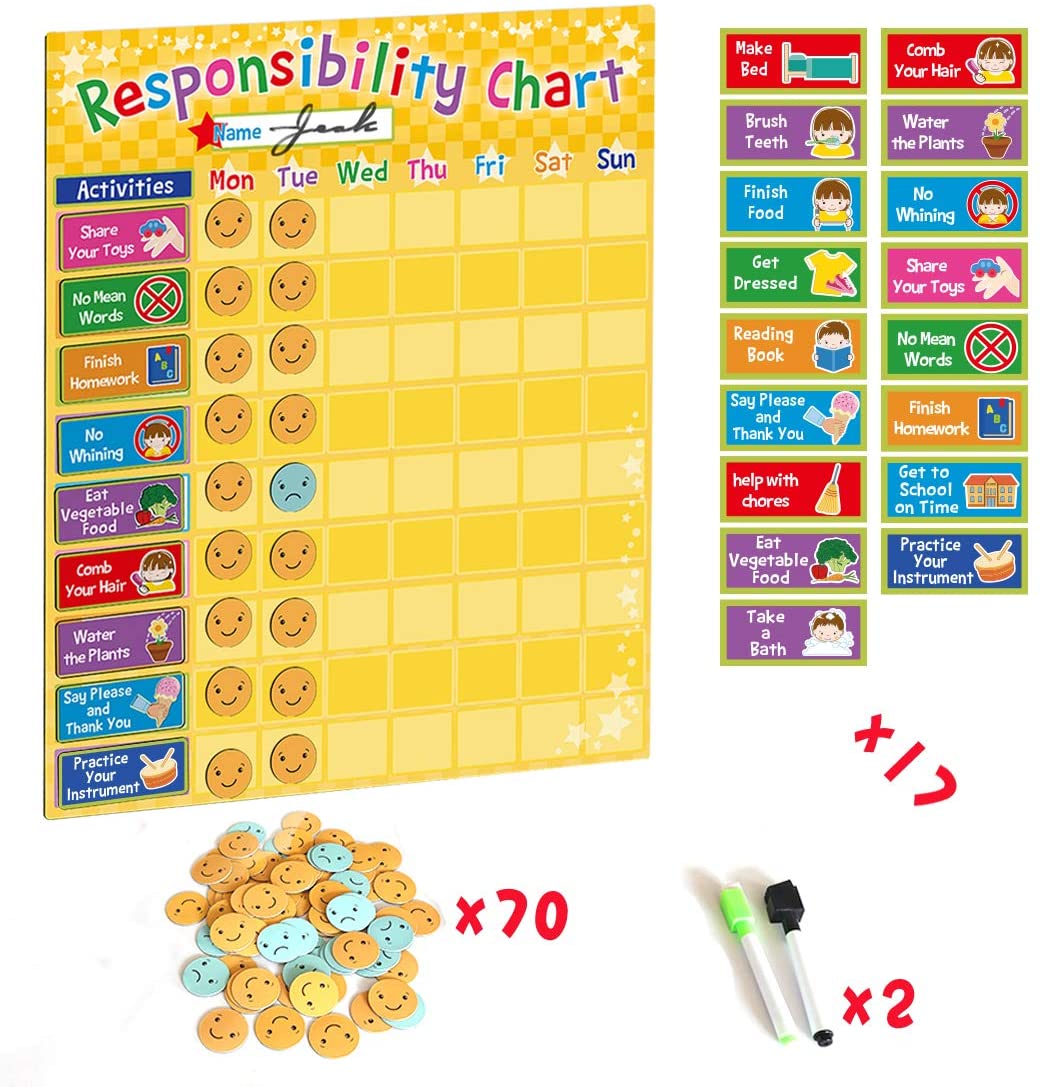 WEY&FLY Behavior Reward Chart Star Chart My Responsibility Chart for ...