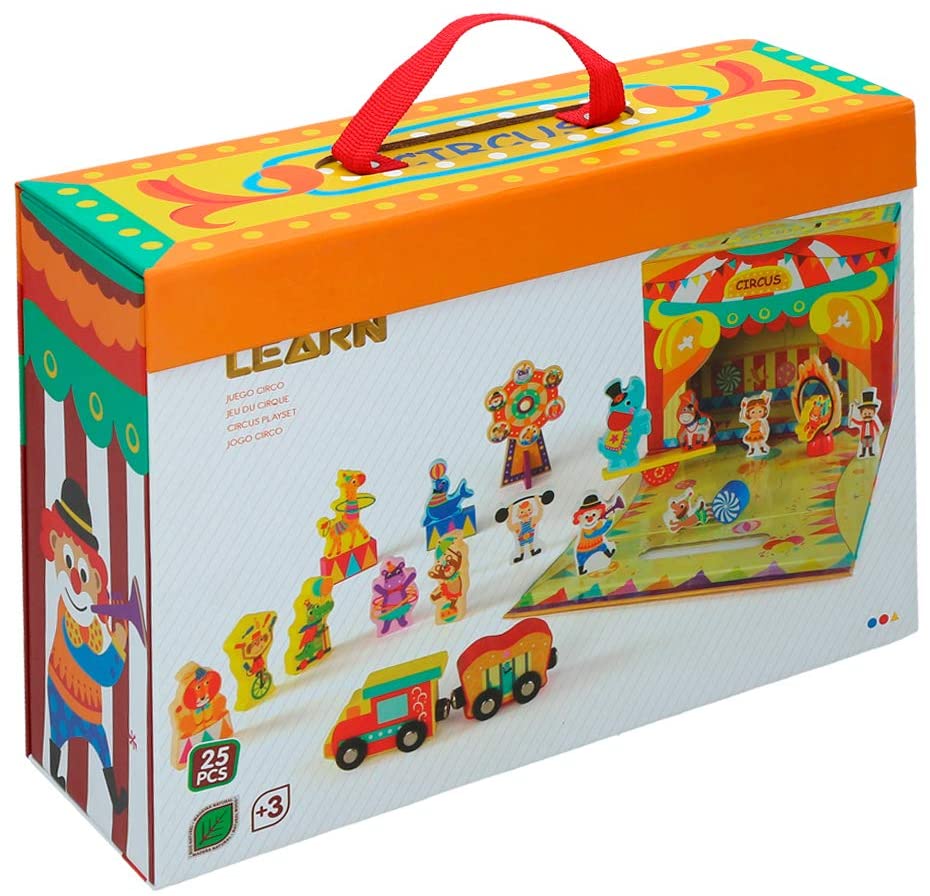 COLORBABY 46211 Lot de 25 Figurines de Cirque en Bois Multicolore COLORBABY 46211 Lot de 25 Figurines de Cirque en Bois Multicolore