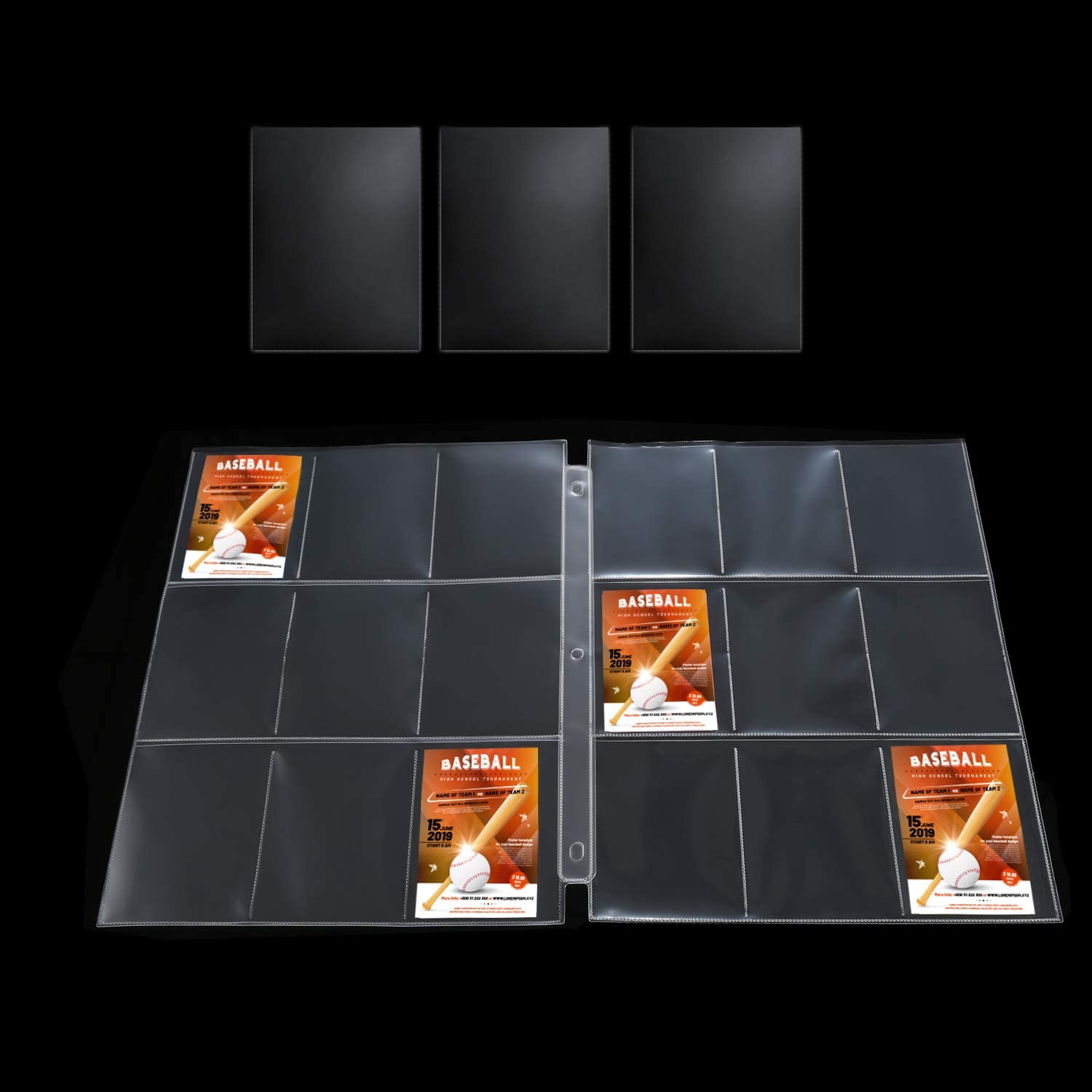 360 Pockets Trading Card Sleeves Card Sheet Protector and 100 Pieces