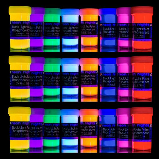 ‘XXL Set’ 24 Cans of Glow in The Dark Paint by neon nights