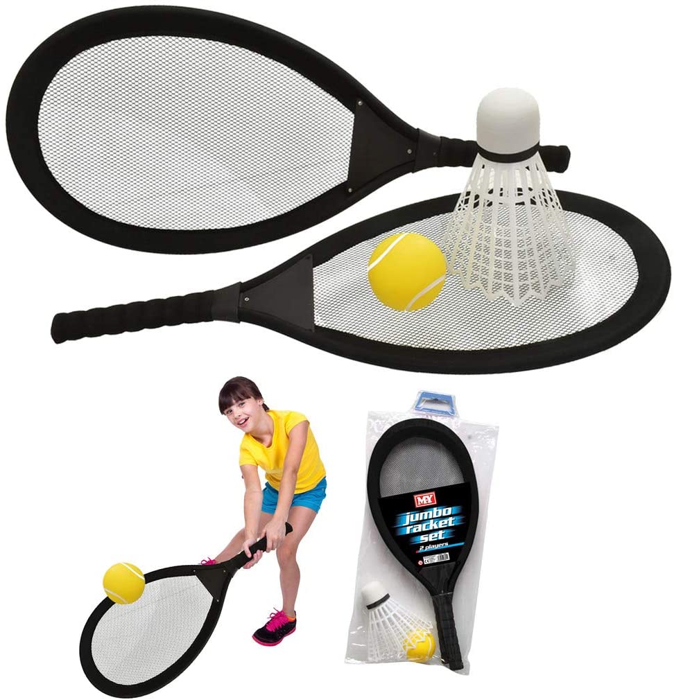 KandyToys 65cm Jumbo Tennis Badminton Rackets With Shuttlecock and ...