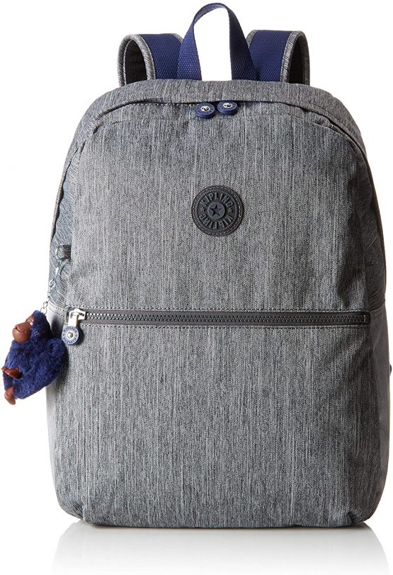 Kipling EMERY School Backpack, 42 cm, 22 liters, Grey (Ash Denim Bl