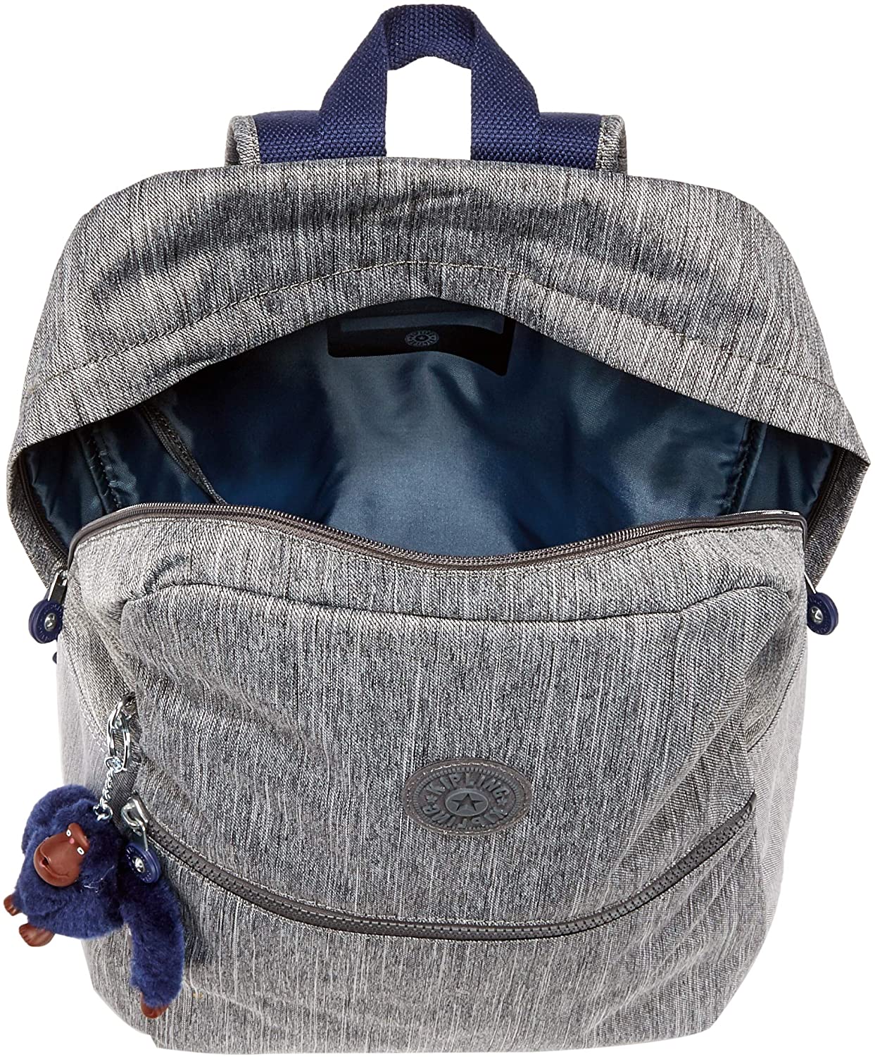 Kipling EMERY School Backpack, 42 cm, 22 liters, Grey (Ash Denim Bl