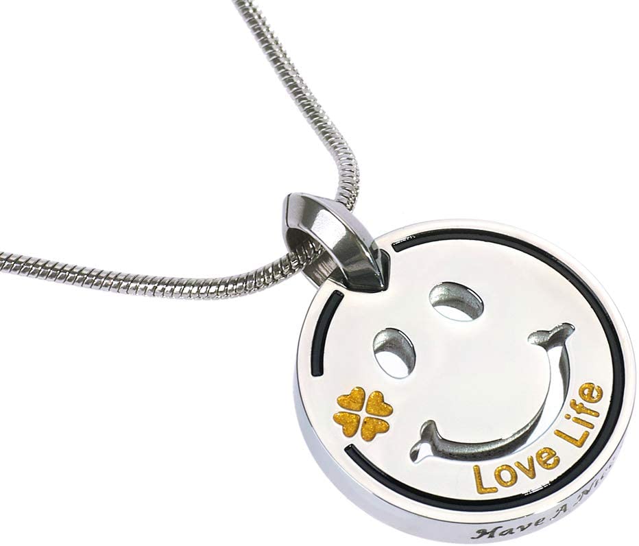 Simley With Chain SAWADA Link chain with smiley pendant of stainless steel – TopToy
