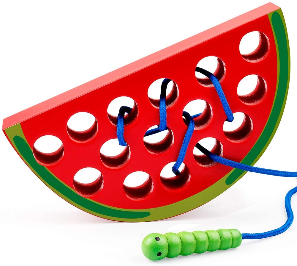 Watermelon Threading Coogam Wooden Watermelon Threading Toys Wood Block Puzzle Travel Game ...