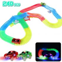 Boys Toys for 3 4 5 6 Year Old Race Car Track Super Set for Kids Easter Gifts Glow Cars Racing Tracks 240 Piece Electric Light Up Flexible Twister Tracks Toys for Toddler Boys and Girls