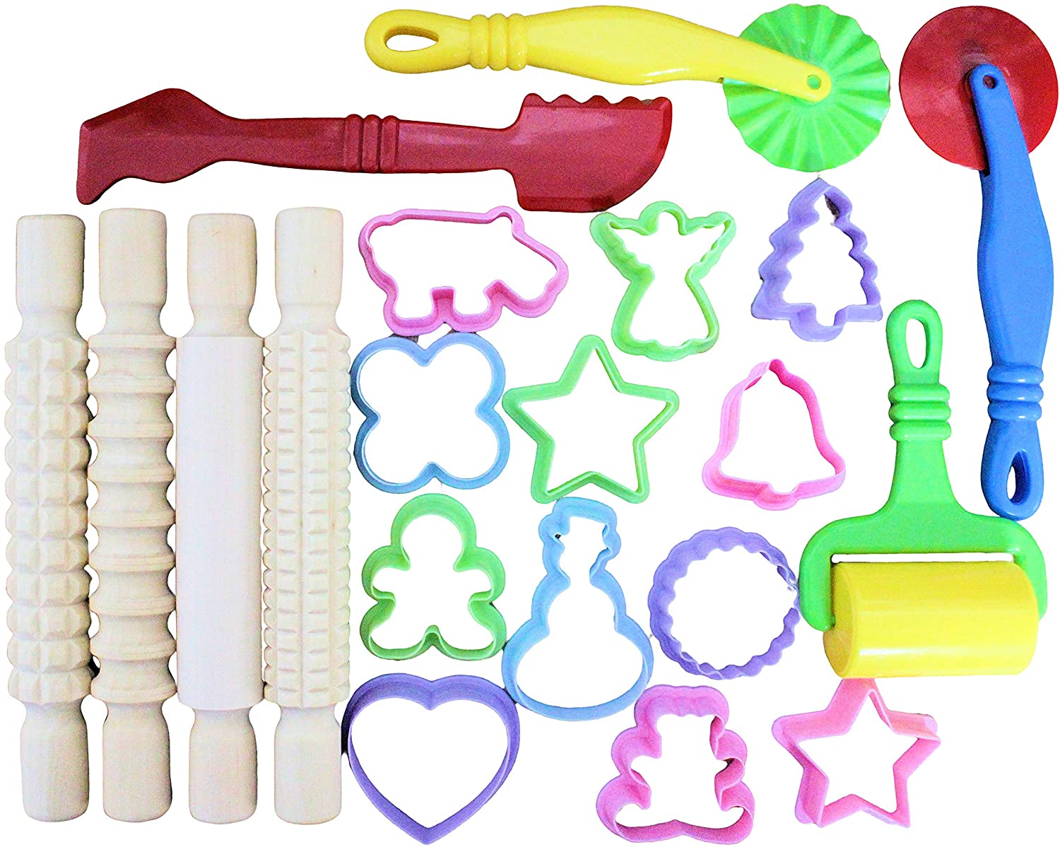 Kids B Crafty Set Of 5 Play Dough Tools, Including Rolling Pin Modelling  Craft Supplies Kitchen Playdough Set, Playdough Tools And Cutters – TopToy