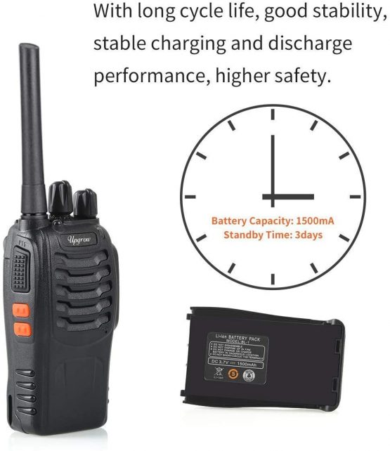 2PCS Walkie Talkie Rechargeable Walkie Talkies Long Range 16CH Two Way