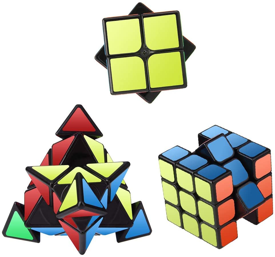 Vdealen Cube Set, Magic Cube Set of 2x2x2 3x3x3 Pyramid Smooth Puzzle ...