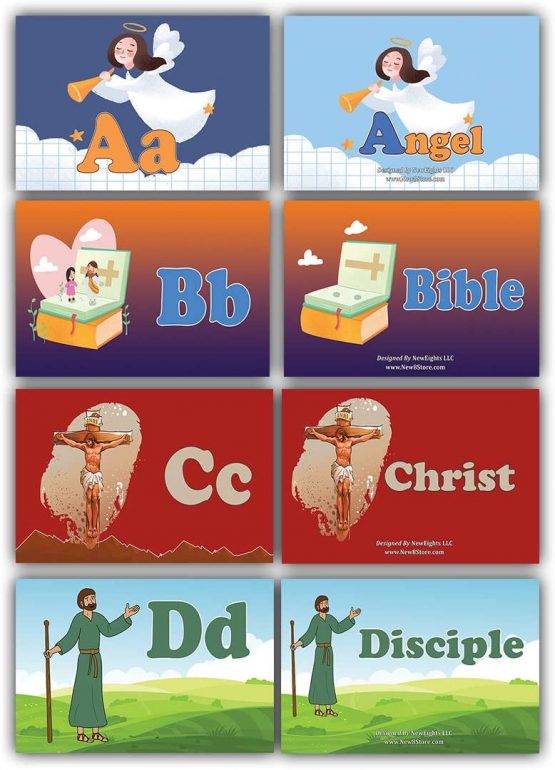 NewEights Toddler AZ Alphabets Bible Flashcards (26 cards x 2 set ) TopToy