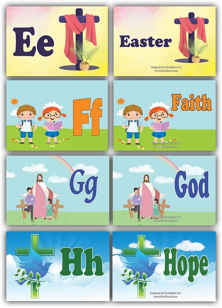 NewEights Toddler A-Z Alphabets Bible Flashcards (26 Cards X 2 Set ...