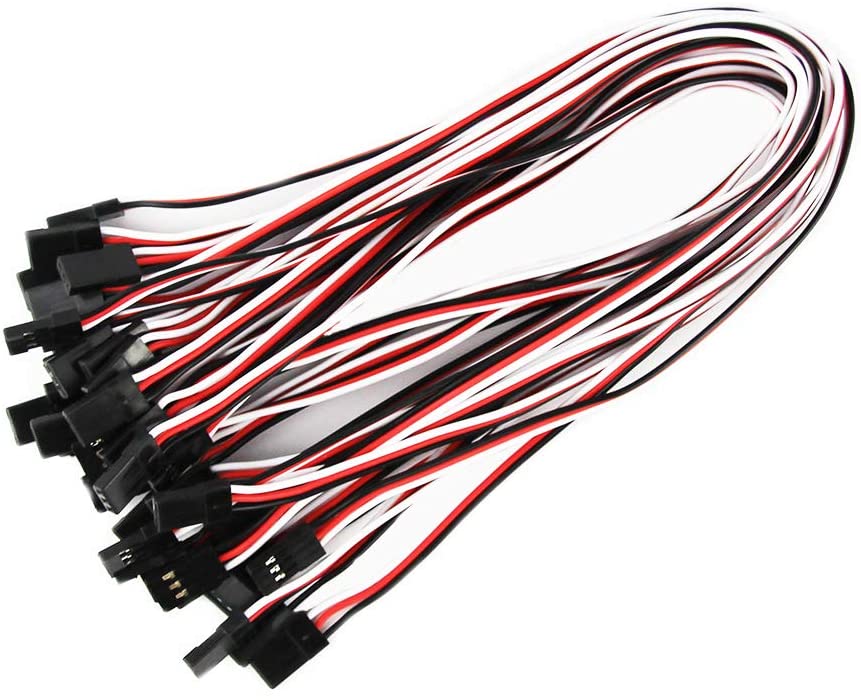 OliYin 20pcs 11.81inch 30cm 300mm RC Servo Extension Cord Cable Wiring Lead for RC Car Helicopter 