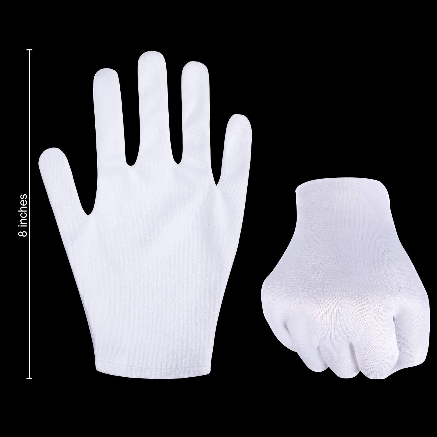 48 Pieces White Cotton Gloves Soft Stretchy Working Gloves Coin Jewelry