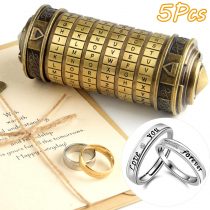 TUPARKA 5Pcs Da Vinci Code Mini Cryptex Valentine's Day Interesting Creative Romantic Birthday Gifts for Her（Bronze）