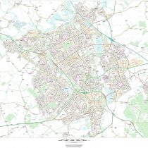 Milton Keynes - 47" x 33.25" Laminated Wall Map