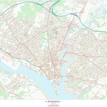 Southampton - 47" x 33.25" Laminated Wall Map