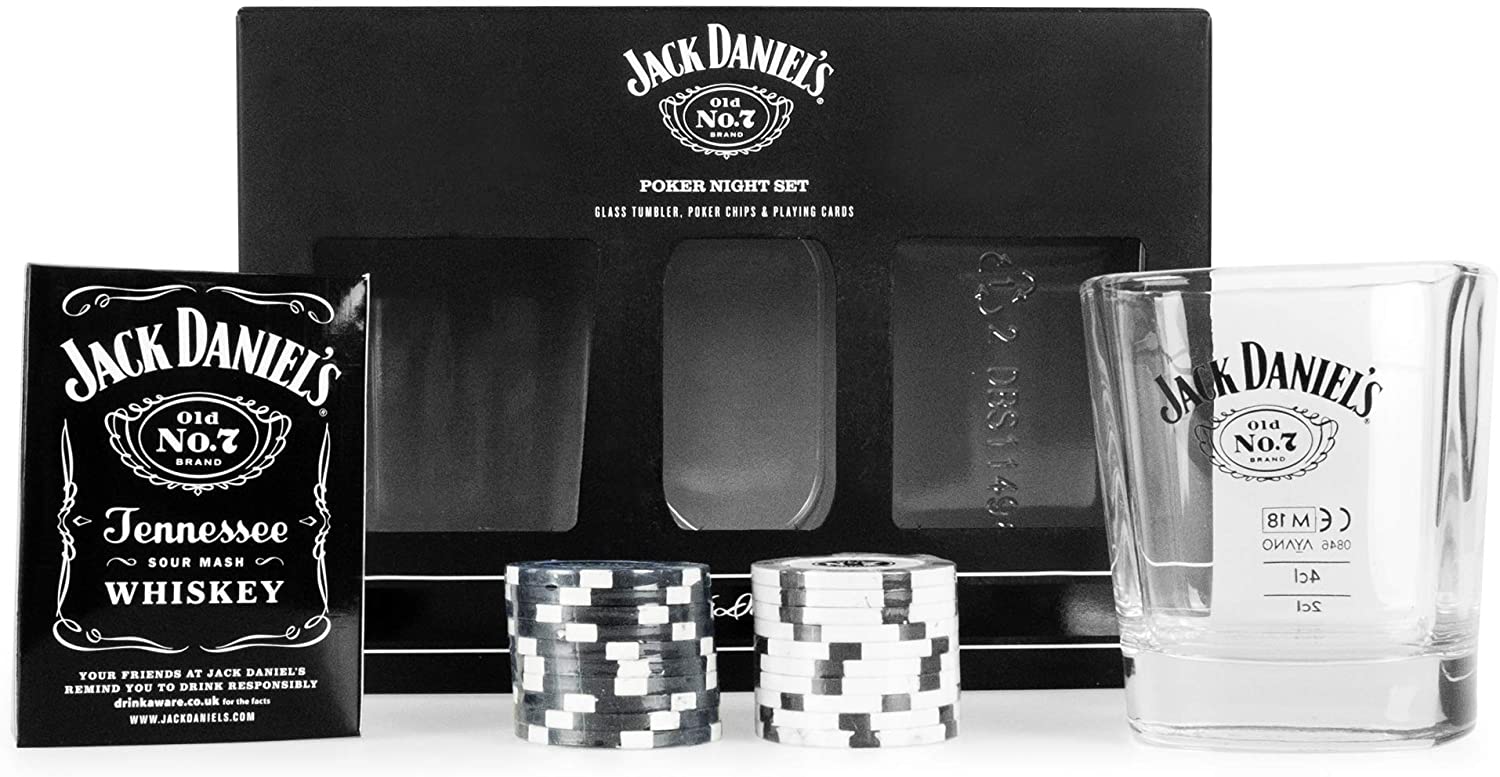 Brand New Gift Set Whiskey Glass Jack Daniels Old No.7 Poker Night Set 