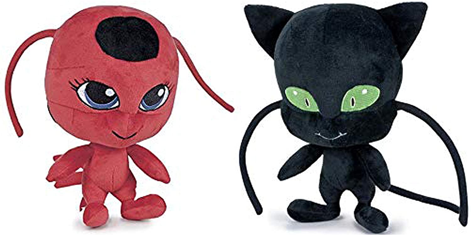 LB Miraculous, Tales of Ladybug & Cat Noir – Pack 2 plush toy Tikky and  Plaag 9″/24cm Quality super soft – TopToy