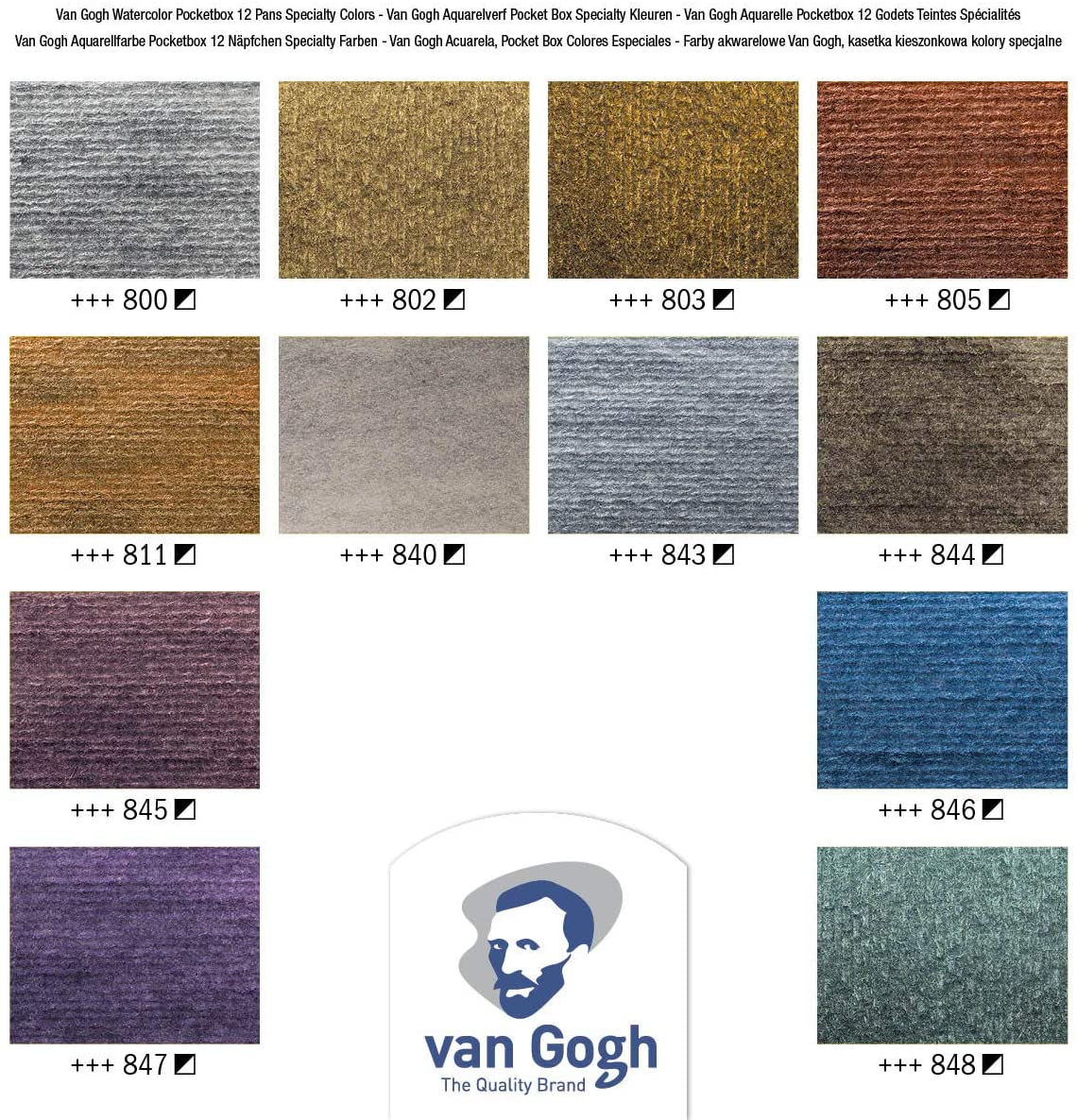 Talens Van Gogh Aquarell Pocket Box Metallic Edition Mit 12 half Bowls - Image 3
