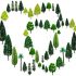 OrgMemory 36pcs Mixed Model Trees, 1.5-6 inch(4 -16 cm), Model Grass, Miniature Trees, Model Train Accessories with No Bases
